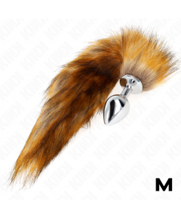 KINK - PLUG ANALE MISURA M 8 X 3,5 CM CON CODA SINTETICA 40 CM MARRONE