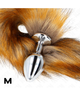 KINK - PLUG ANALE MISURA M 8 X 3,5 CM CON CODA SINTETICA 40 CM MARRONE