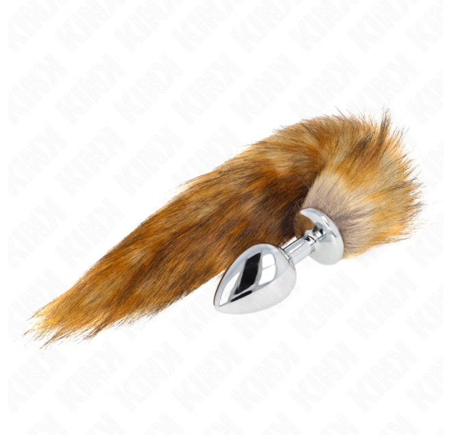 KINK - PLUG ANALE MISURA L 10 X 4 CM CON CODA SINTETICA 40 CM MARRONE