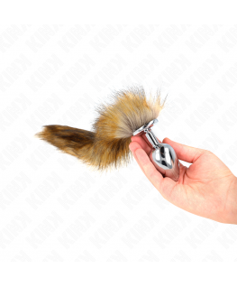 KINK - PLUG ANALE MISURA L 10 X 4 CM CON CODA SINTETICA 40 CM MARRONE