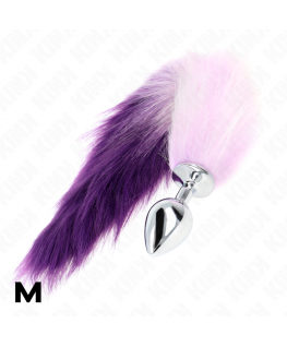 KINK - PLUG ANALE MISURA M 8 X 3,5 CM CON CODA SINTETICA 40 CM VIOLA
