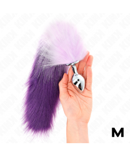 KINK - PLUG ANALE MISURA M 8 X 3,5 CM CON CODA SINTETICA 40 CM VIOLA