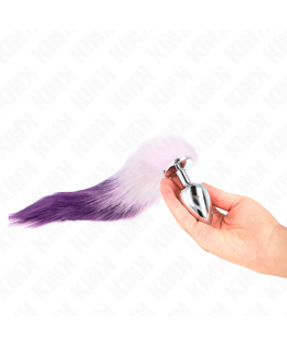 KINK - PLUG ANALE MISURA L 10 X 4 CM CON CODA SINTETICA 40 CM VIOLA