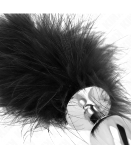 KINK - PLUG ANALE IN ACCIAIO INOSSIDABILE 11 x 7 CM CON PIUMA 11 CM