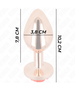 KINK - PLUG ANALE IN ORO ROSA CON ROSA ROSSA L