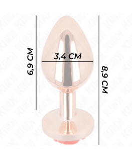KINK - PLUG ANALE IN ORO ROSA CON ROSA ROSSA M