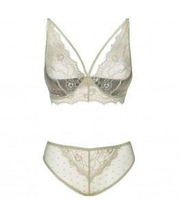 LIVCO CORSETTI FASHION - PINE LC 90667 REGGISENO + SLIP KHAKI