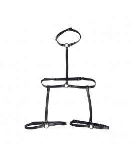 SUBBLIME - PETTORINA IN CUOIO NERA TAGLIA UNICA