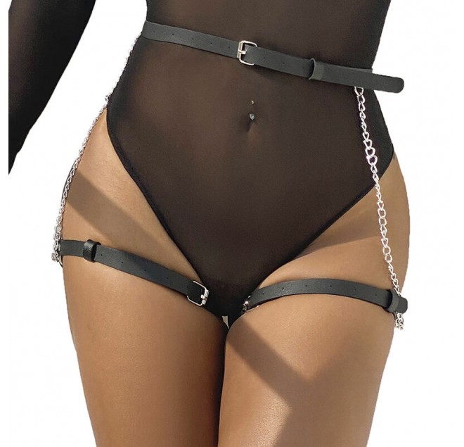 SUBBLIME - CINTURA IN PELLE NERA TAGLIA UNICA