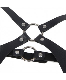 SUBBLIME - IMBRACATURA COMPLETA CON FIBBIE IN PELLE NERA TAGLIA UNICA