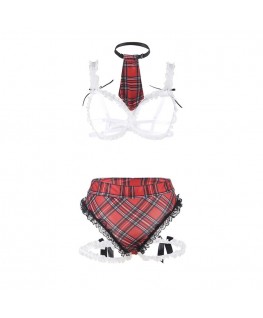 SUBBLIME - COSTUME SEXY DA SCUOLA CON REGGISENO L/XL