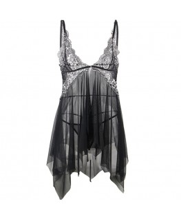 SUBBLIME - BABYDOLL IN TESSUTO TULLE PIZZO S/M