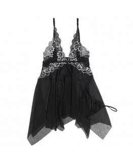 SUBBLIME - BABYDOLL IN TESSUTO TULLE PIZZO SUL PETTO L/XL