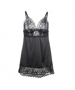SUBBLIME - BABYDOLL CON PETTO STAMPA FLOREALE NERO S/M