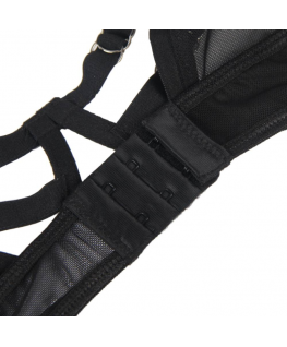 SUBBLIME - SET DUE PEZZI DI REGGISENO TRASPARENTE E STRISCE S/M