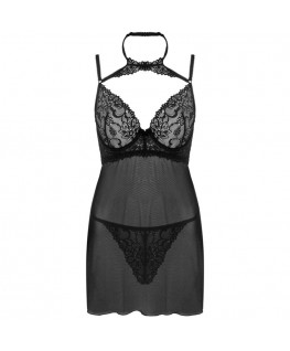 LIVCO CORSETTI FASHION - SET BINELLA BABYDOLL + PERIZOMA NERO