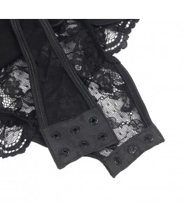 SUBBLIME - ORSACCHIOTTO CON GIARRETTIERA CON DETTAGLIO IN PIZZO E STRISCE NERO L/XL