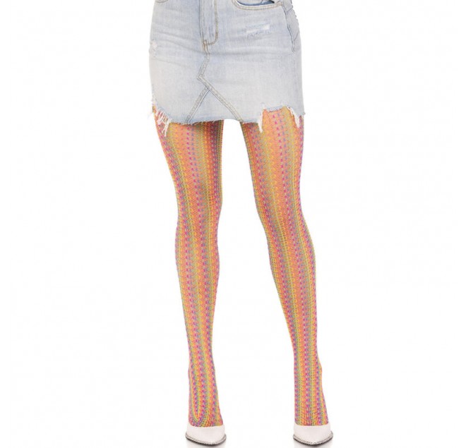 LEG AVENUE - CALZE ALL'UNCINETTO MULTICOLORE