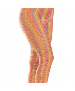 LEG AVENUE - CALZE ALL'UNCINETTO MULTICOLORE