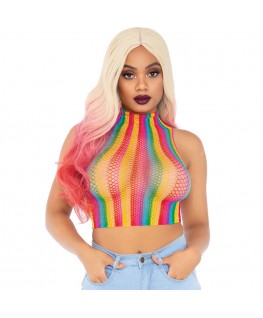 LEG AVENUE - TOP RETE MULTICOLORE