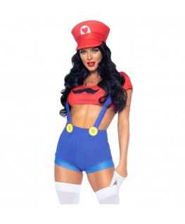 LEG AVENUE - COSTUME SEXY MARIO BROS ROSSO/BLU S