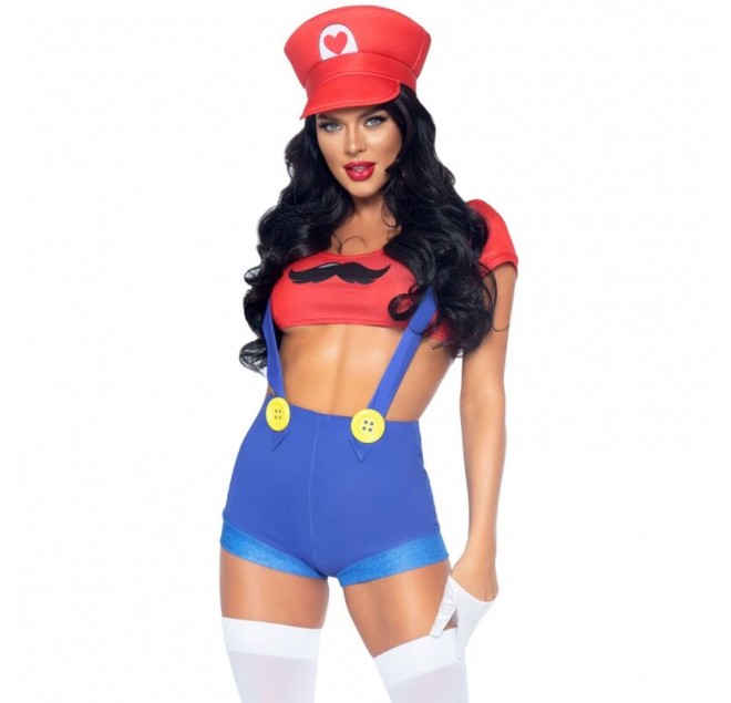 LEG AVENUE - COSTUME SEXY MARIO BROS ROSSO/BLU S