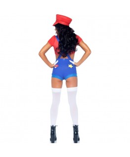 LEG AVENUE - COSTUME SEXY MARIO BROS ROSSO/BLU M