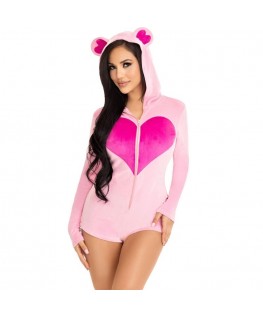 LEG AVENUE - BODY IN VELLUTO ORSETTO ROSA M