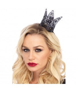 LEG AVENUE - MINI CORONA IN FILIGRANA METALLICA NERA