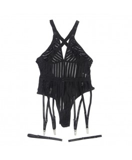 SUBBLIME - 954154 BODY CON CINTURA REGGICALZE NERO L/XL