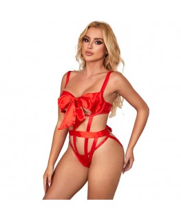 SUBBLIME - 954468 BODY SEXY TRAFORATO CON FIOCCO ROSSO S/M