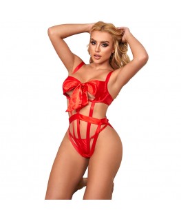 SUBBLIME - 954468 BODY SEXY TRAFORATO CON FIOCCO ROSSO S/M