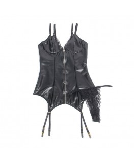 SUBBLIME - 955465 CORPO IN PELLE NERA CON CERNIERA L/XL