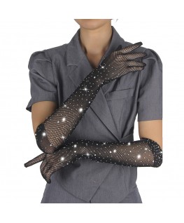 SUBBLIME - 957469SHINE GUANTI TRASPARENTI NERI S/M