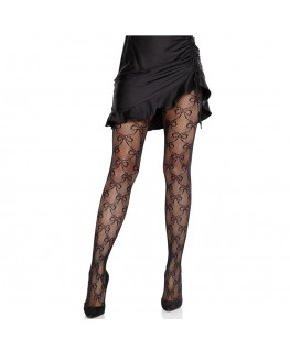 LEG AVENUE - COLLANT A RETE CON FIOCCO NERO
