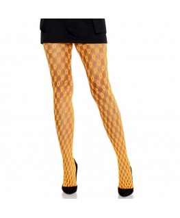 LEG AVENUE - COLLANT IN PIZZO CON OCCHIELLI NEON ARANCIONE