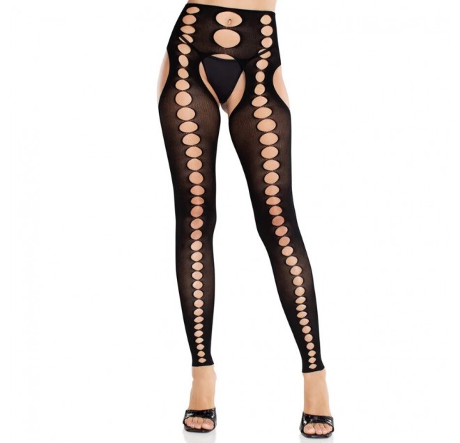 LEG AVENUE - CALZE COPRENTI SENZA CUCITURE SENZA SPALLINE NERE