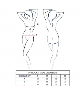 PASSION - RESILQUE REGGISENO + PERIZOMA NERO L/XL