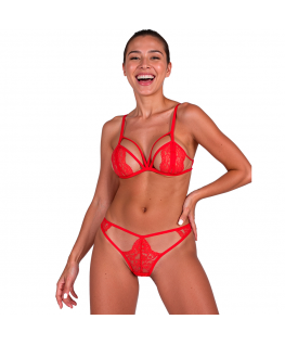 PASSION - ANUVERA REGGISENO + PERIZOMA FIRE BRICK L/XL