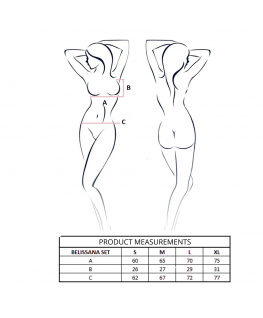 PASSION - BELISSANA REGGISENO + PERIZOMA NERO L/XL