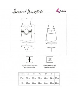 LIVCO CORSETTI FASHION - SENSUAL SNOWFLAKE LC 90603 CHRISTMAS CHEMISE + PERIZOMA + FASCIA PER CAPELLI L/XL