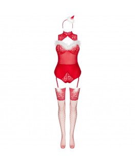 LIVCO CORSETTI FASHION - LIMPID SNOWFLAKES LC 90604 BODY + CALZE + CERCHIETTO NATALIZIO L/XL