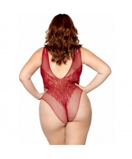 LEG AVENUE - 81641X BODY SENZA CUCITURE BORDEAUX TAGLIA 1X/2X