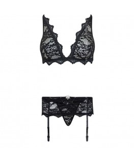 LIVCO CORSETTI FASHION - BELITA LC 90231 REGGISENO + SLIP + REGGISENO NERO L/XL