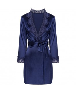 LIVCO CORSETTI FASHION - JACQUELINE LC 90249 VESTAGLIA + CAMICIA + PANTY BLU MARINO L/XL