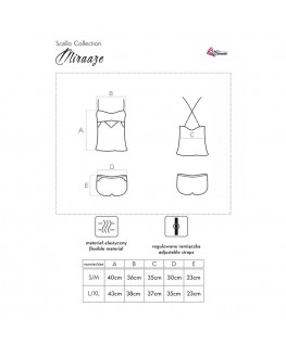 LIVCO CORSETTI FASHION - MIRAAZE LC 90567 CAMICIA + PANTALONCINO NERO L/XL