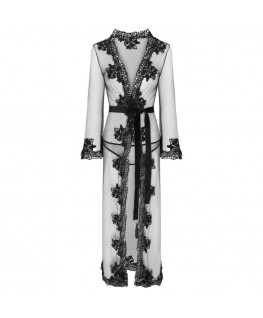 LIVCO CORSETTI FASHION - NOKINA LC XG055 VESTAGLIA + PANTY NERO TAGLIA UNICA