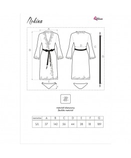 LIVCO CORSETTI FASHION - NOKINA LC XG055 VESTAGLIA + PANTY NERO TAGLIA UNICA