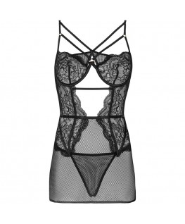 LIVCO CORSETTI FASHION - CAMICIA + SLIP BARIRIN LC 90633 NERO