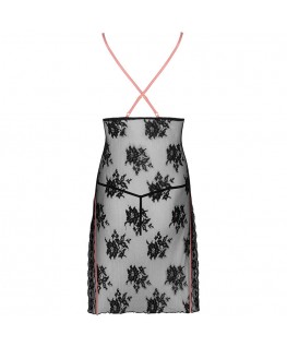 LIVCO CORSETTI FASHION - KARONIN LC 90628 CAMICIA + PANTY NERO L/XL